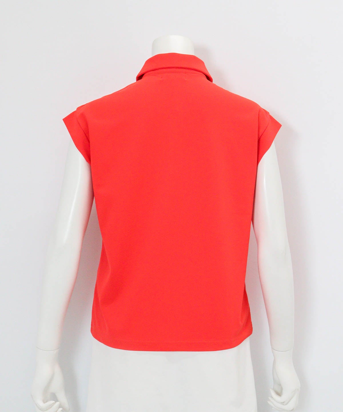 UV速乾ジップ襟プルオーバー(レッド)後ろ