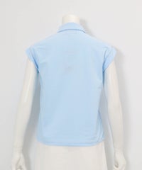 UV速乾ジップ襟プルオーバー(ライトブルー)後ろ
