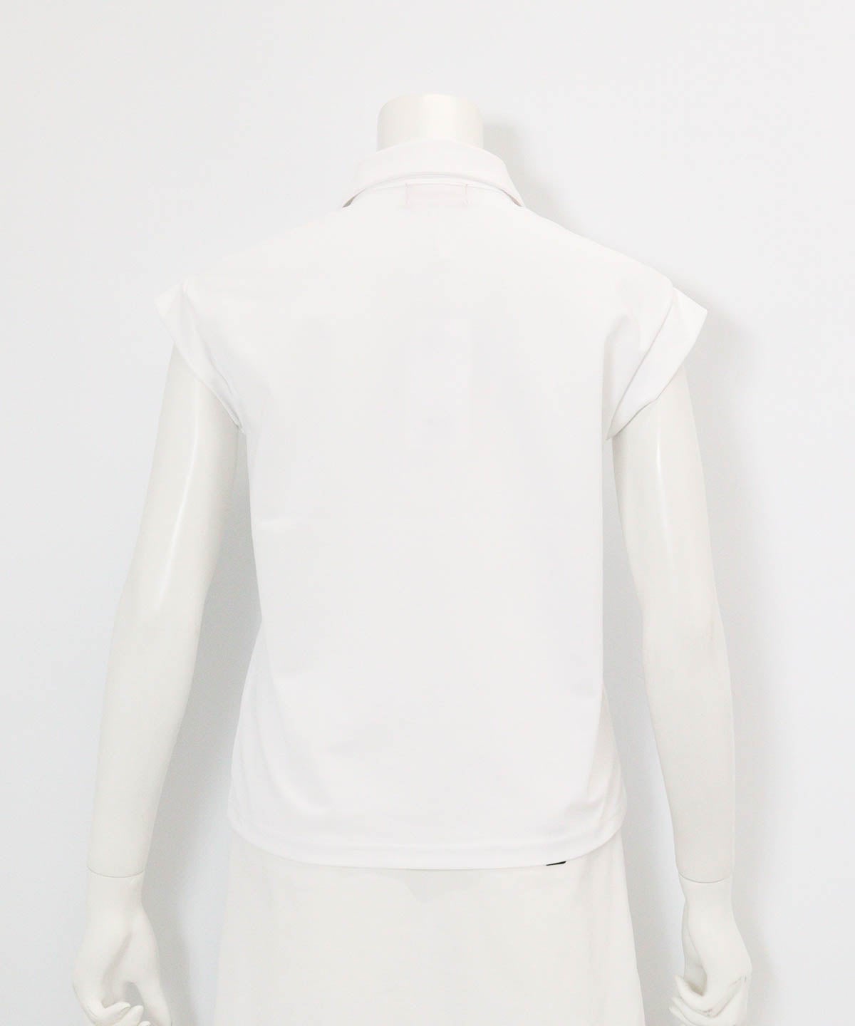 UV速乾ジップ襟プルオーバー(ホワイト)後ろ