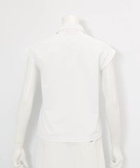 UV速乾ジップ襟プルオーバー(ホワイト)後ろ