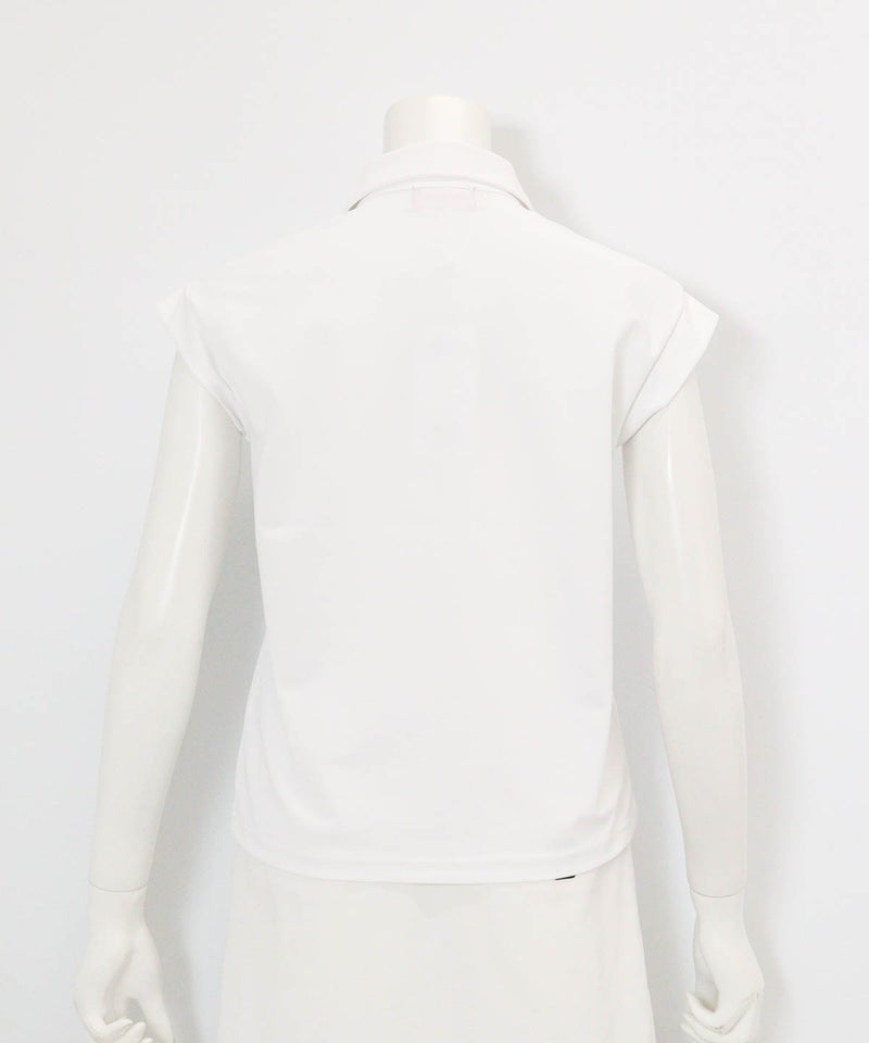 UV速乾ジップ襟プルオーバー(ホワイト)後ろ