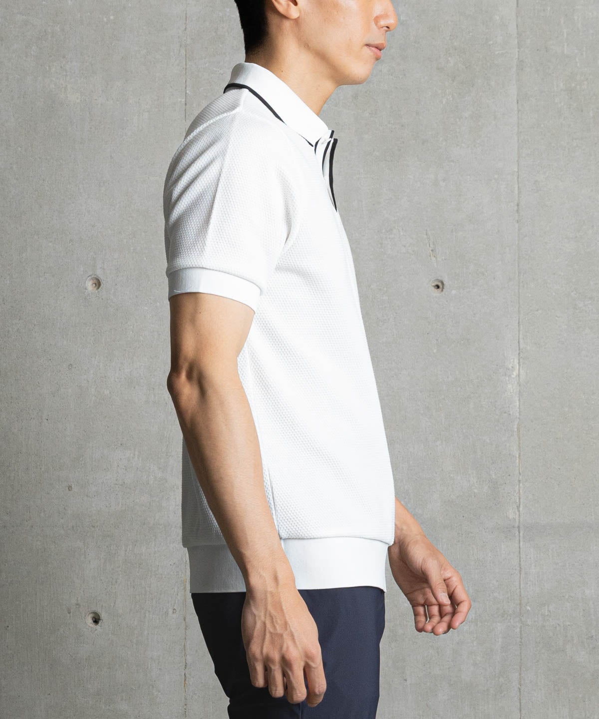 サーマルポロシャツS Adoon plain ポロシャツ Decorative button Thermal skipper Polo