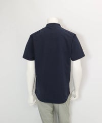 【メンズ】変形ハーフジップ冷感速乾プルオーバー(ネイビー)後ろ