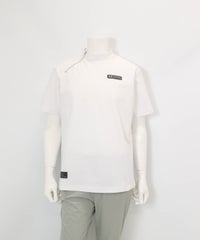 【メンズ】変形ハーフジップ冷感速乾プルオーバー(ホワイト)前