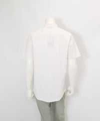 【メンズ】変形ハーフジップ冷感速乾プルオーバー(ホワイト)後ろ