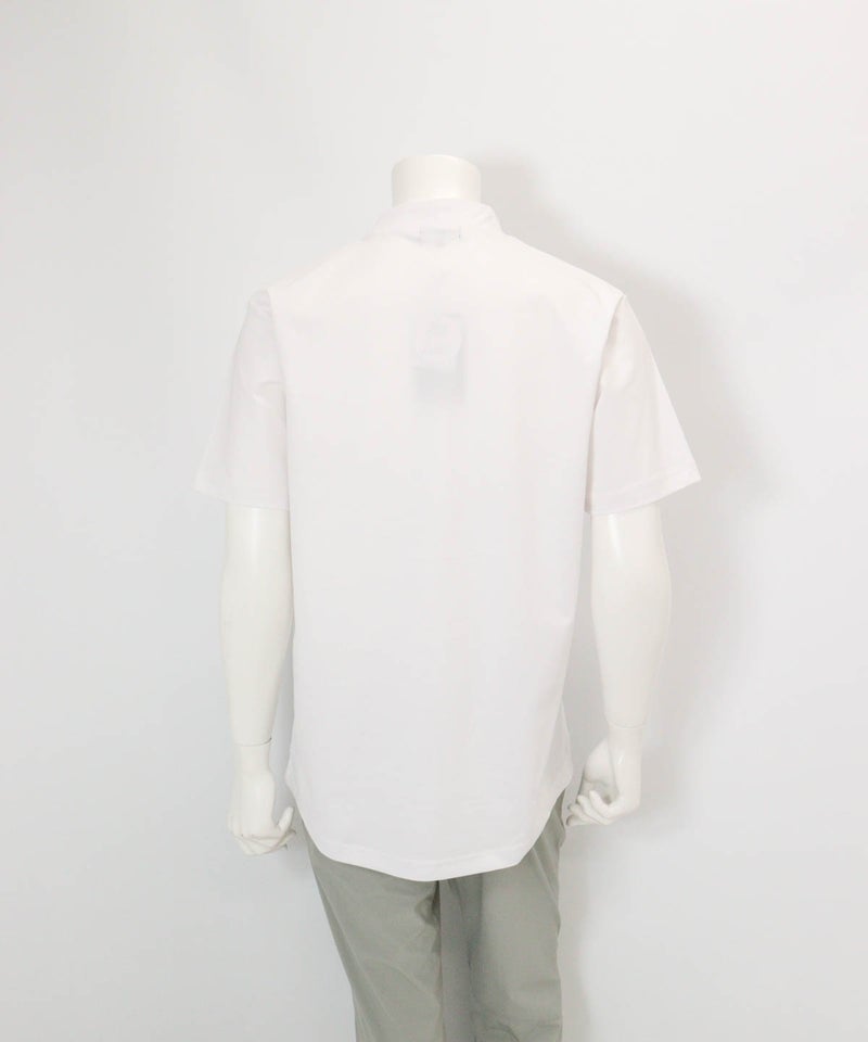 【メンズ】変形ハーフジップ冷感速乾プルオーバー(ホワイト)後ろ