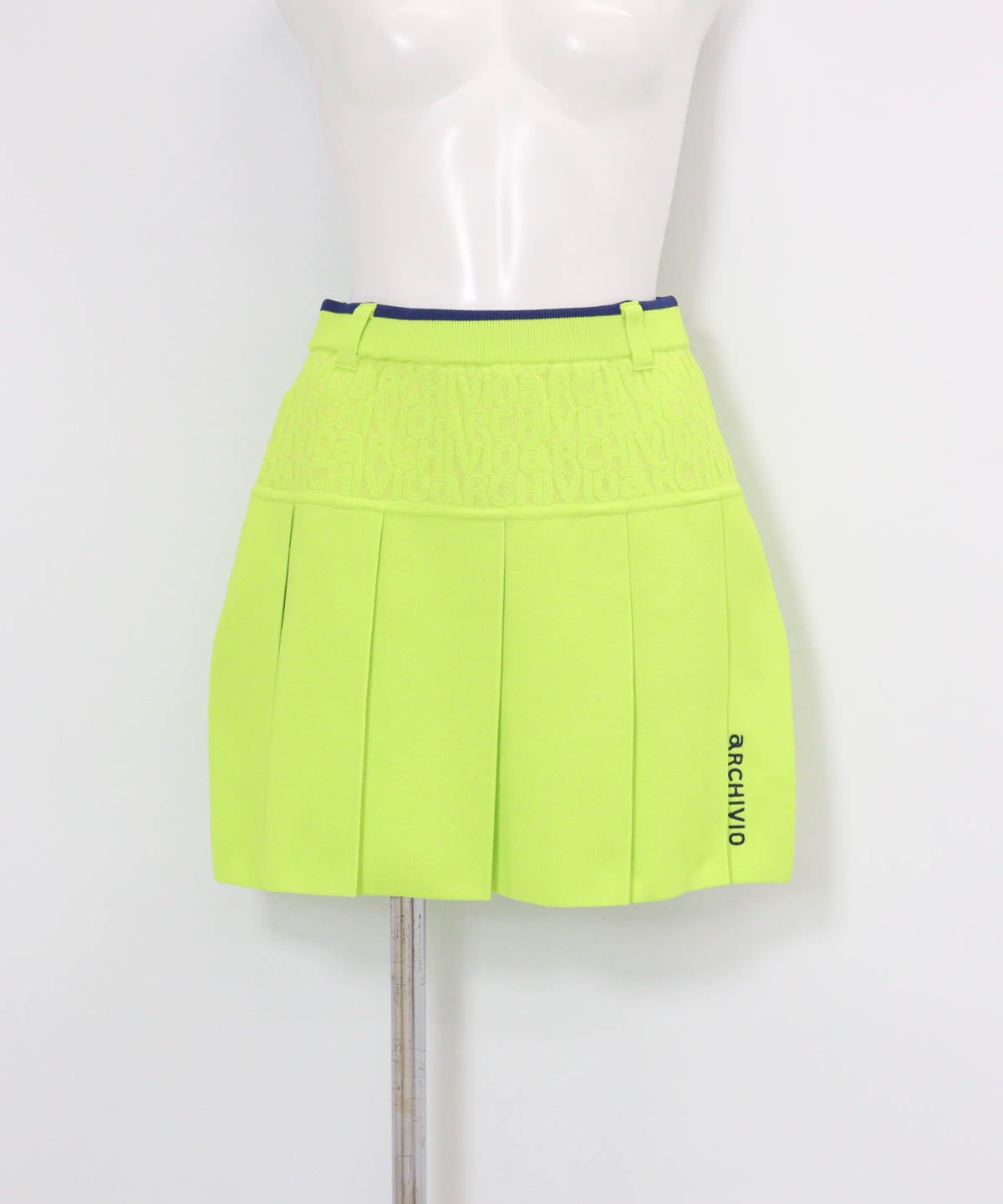 ジャガードロゴプリーツ切替スカート(ライトグリーン)前