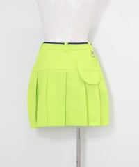 ジャガードロゴプリーツ切替スカート(ライトグリーン)後ろ