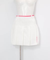 ジャガードロゴプリーツ切替スカート(ホワイト)前