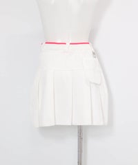 ジャガードロゴプリーツ切替スカート(ホワイト)後ろ