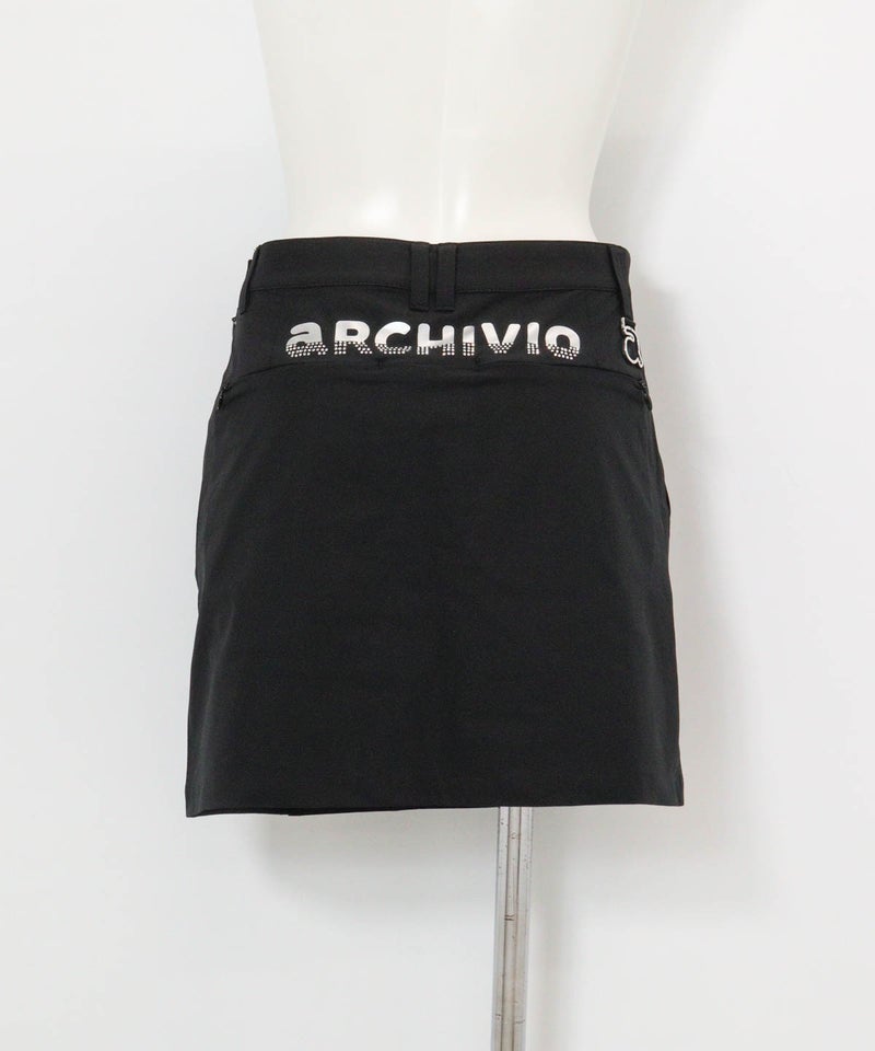 ストーンポケットUV撥水スカート(ブラック)後ろ