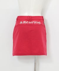 ストーンポケットUV撥水スカート(レッド)後ろ