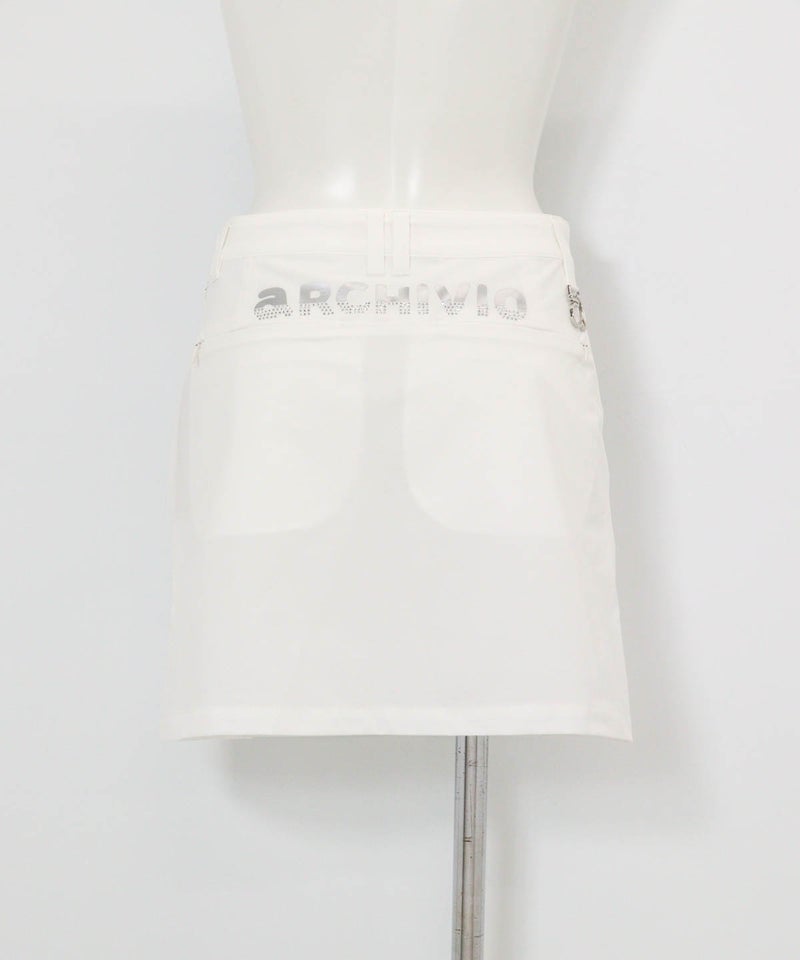 ストーンポケットUV撥水スカート(ホワイト)後ろ