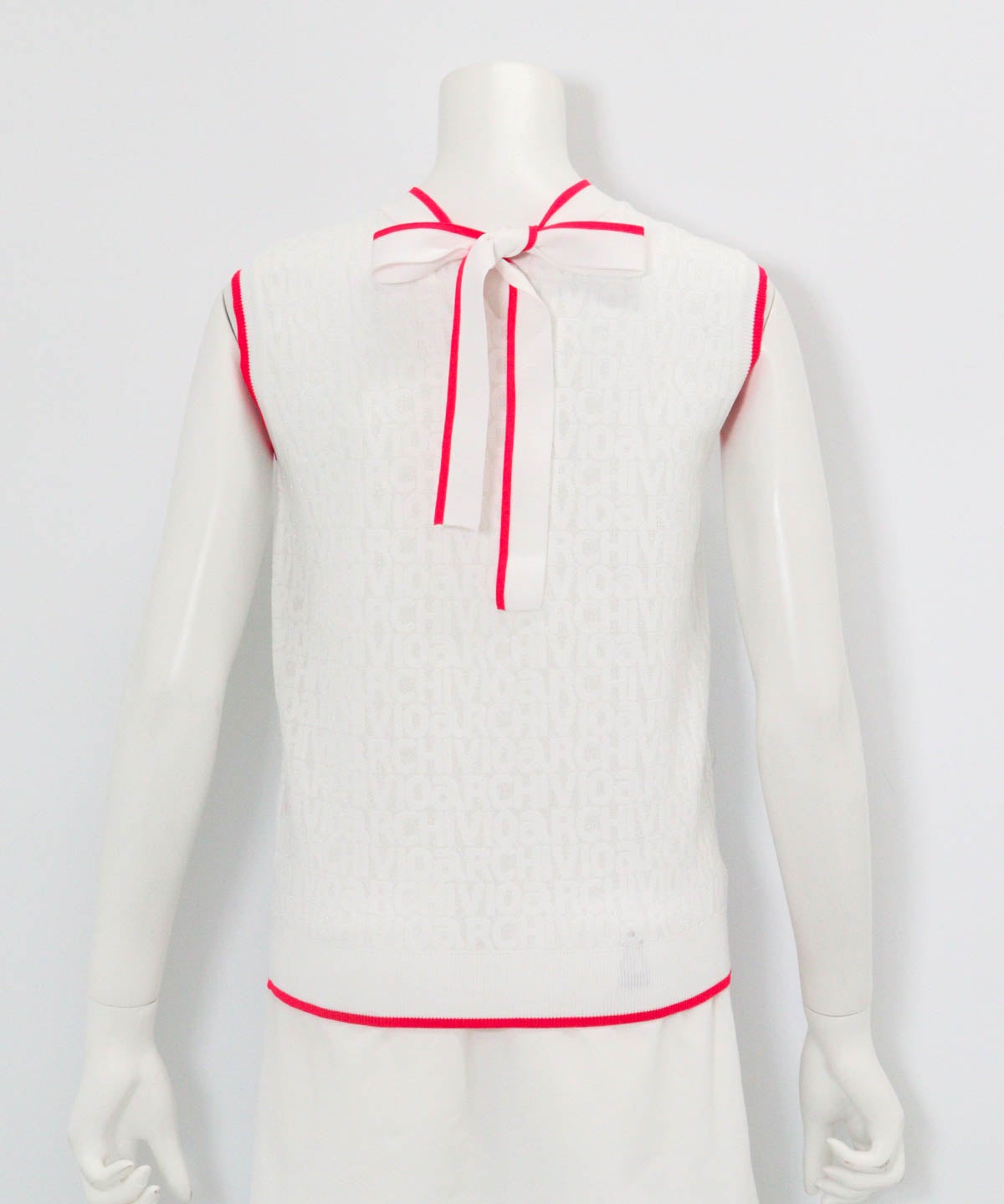 前後2WAYリボンベスト(ホワイト)後ろ