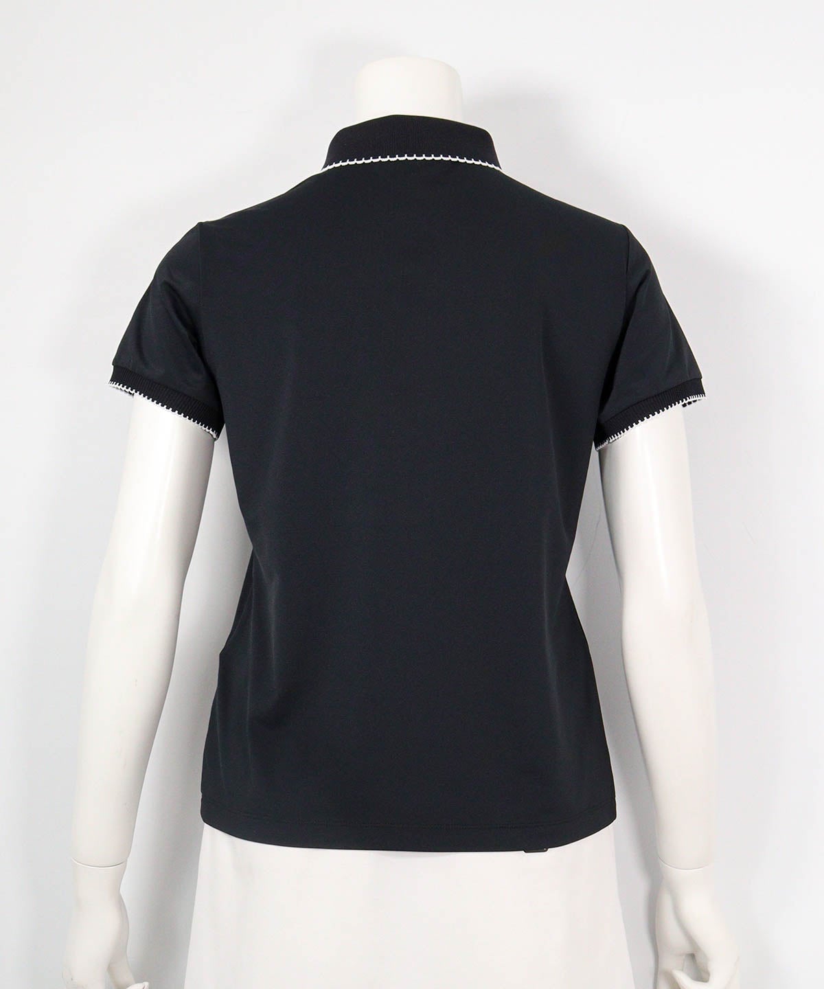 スカラップ配色UV速乾ポロシャツ(ブラック)後ろ