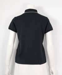 スカラップ配色UV速乾ポロシャツ(ブラック)後ろ