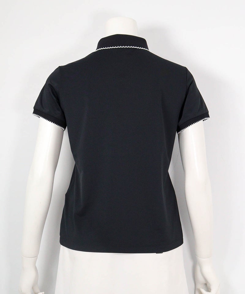 スカラップ配色UV速乾ポロシャツ(ブラック)後ろ