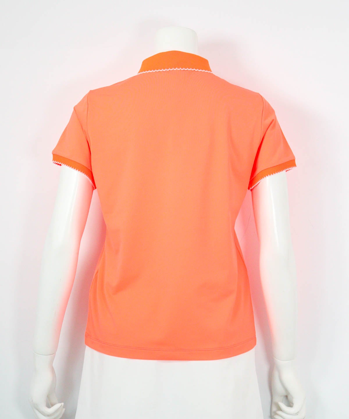 スカラップ配色UV速乾ポロシャツ(ライトオレンジ)後ろ