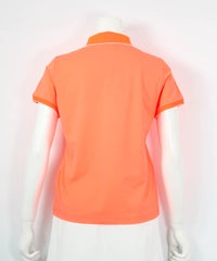 スカラップ配色UV速乾ポロシャツ(ライトオレンジ)後ろ