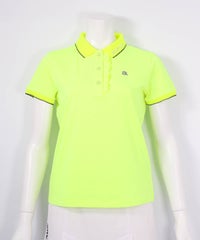 スカラップ配色UV速乾ポロシャツ(イエロー)前