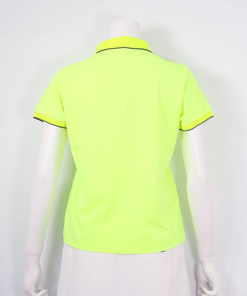 スカラップ配色UV速乾ポロシャツ(イエロー)後ろ