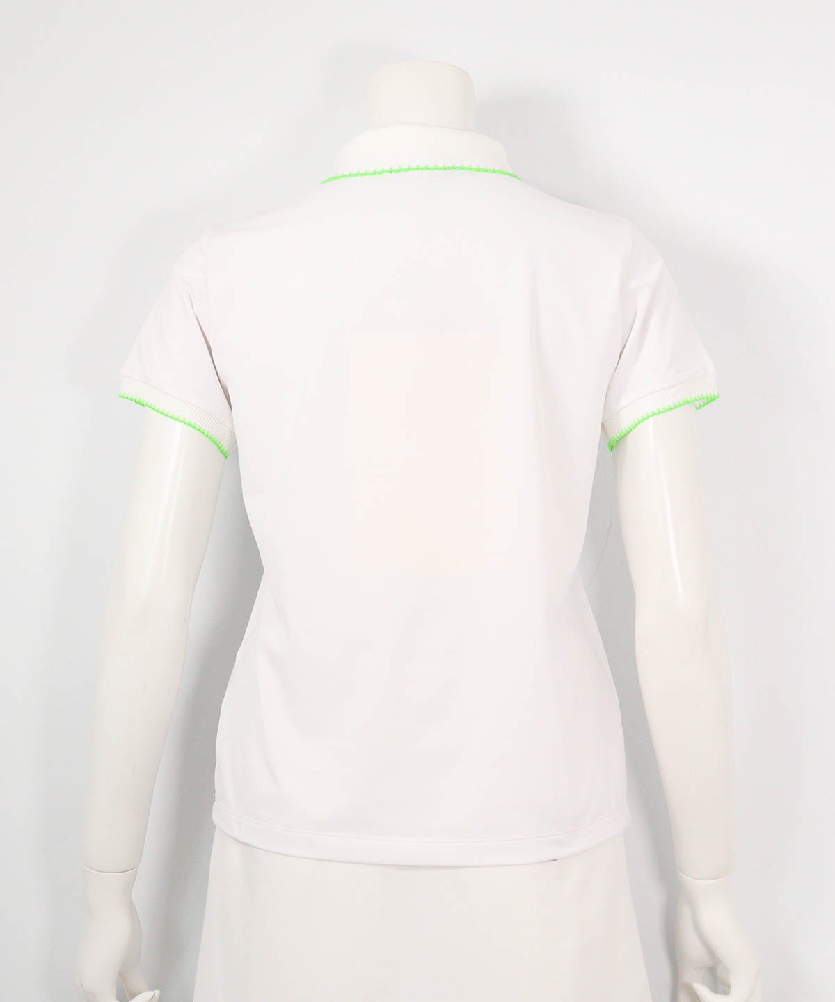 スカラップ配色UV速乾ポロシャツ(ホワイト)後ろ