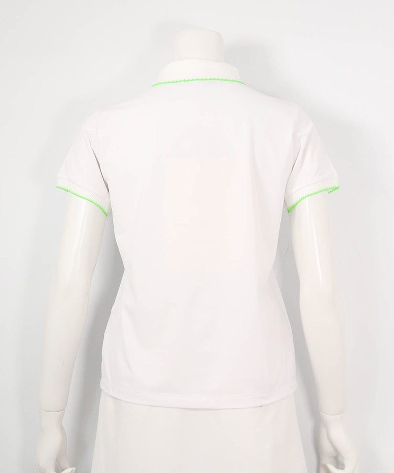 スカラップ配色UV速乾ポロシャツ(ホワイト)後ろ