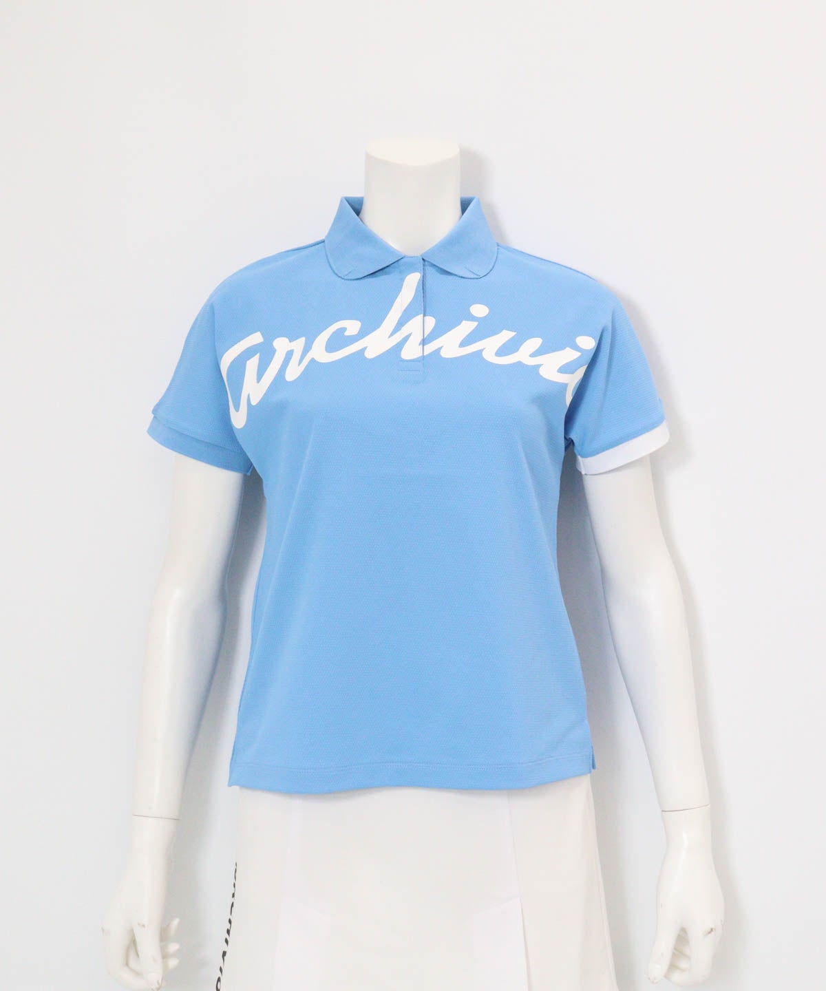 UV速乾ドルマンポロシャツ(ライトブルー)前