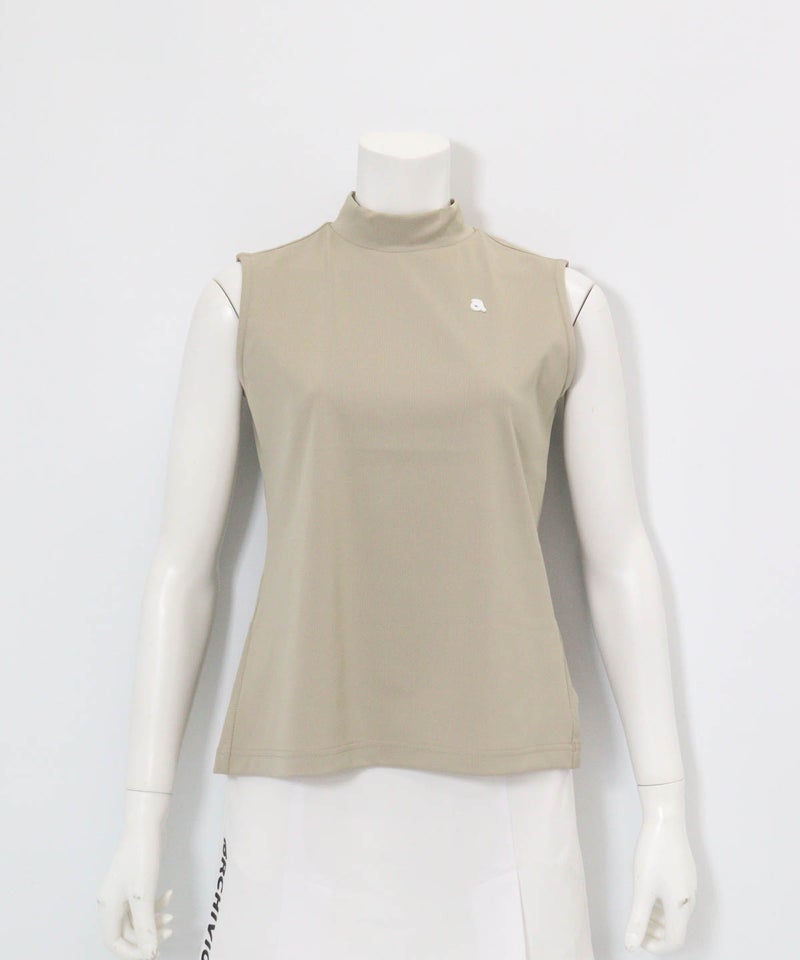 バックロゴUV速乾ノースリプルオーバー(ベージュ)前
