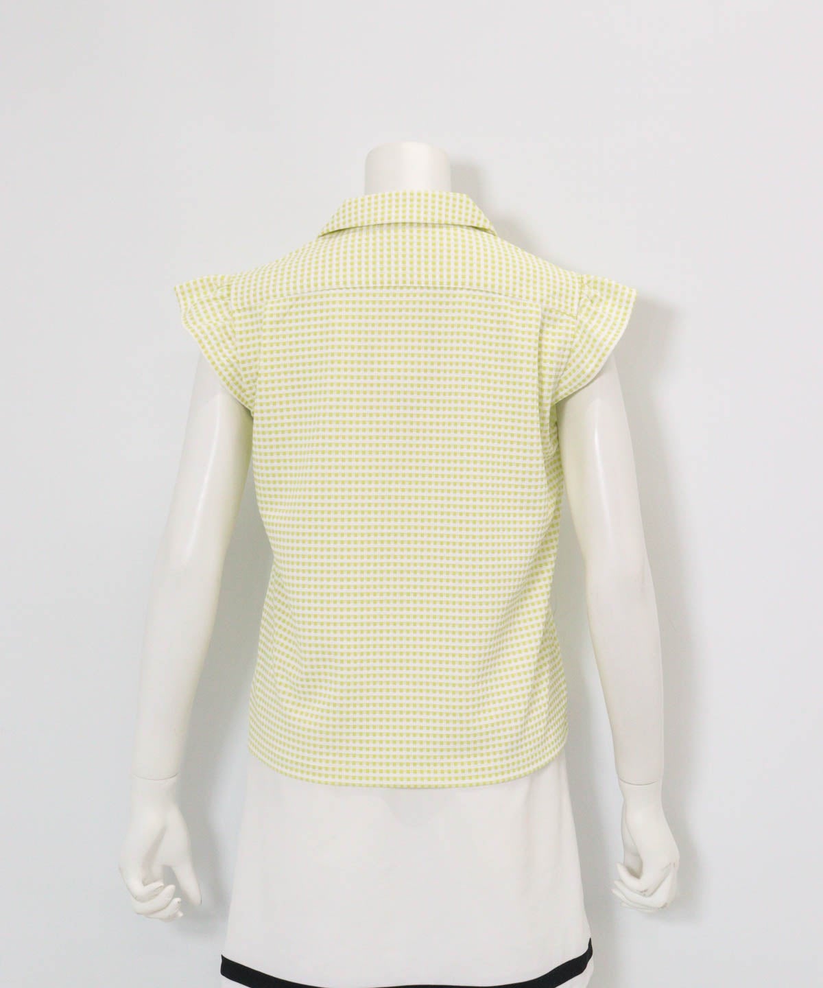 ギンガムチェック開襟プルオーバー(イエロー)後ろ