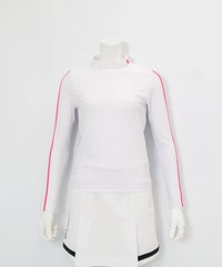 ネオンラインハイネックプルオーバー(ホワイト×ピンク)前