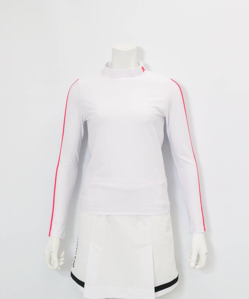 ネオンラインハイネックプルオーバー(ホワイト×ピンク)前