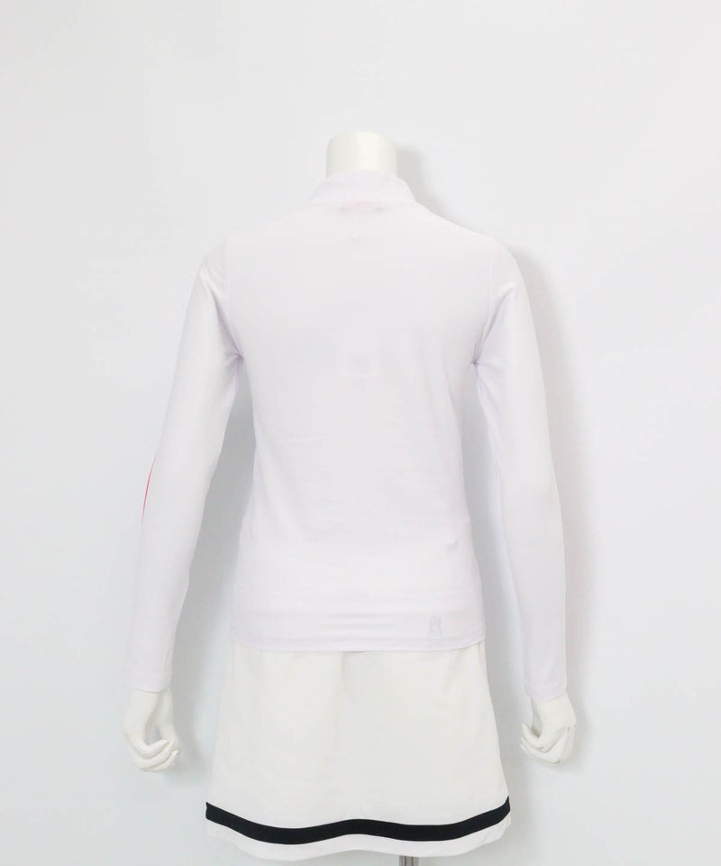 ネオンラインハイネックプルオーバー(ホワイト×ピンク)後ろ