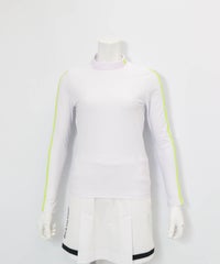 ネオンラインハイネックプルオーバー(ホワイト×イエロー)前