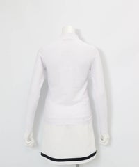 ネオンラインハイネックプルオーバー(ホワイト×イエロー)後ろ