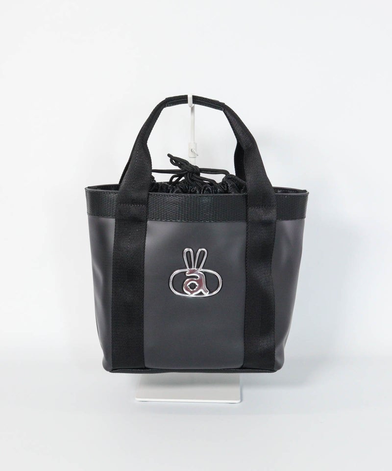 巾着付クリアカートバッグ(ブラック)前