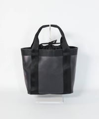 巾着付クリアカートバッグ(ブラック)後ろ