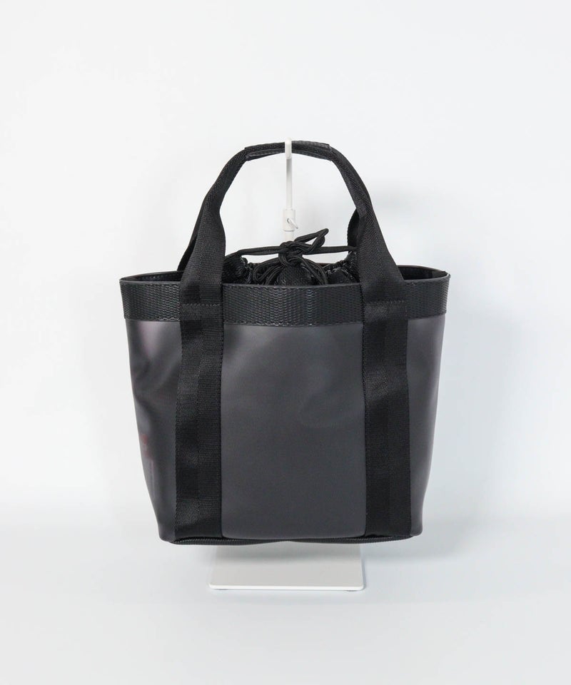 巾着付クリアカートバッグ(ブラック)後ろ