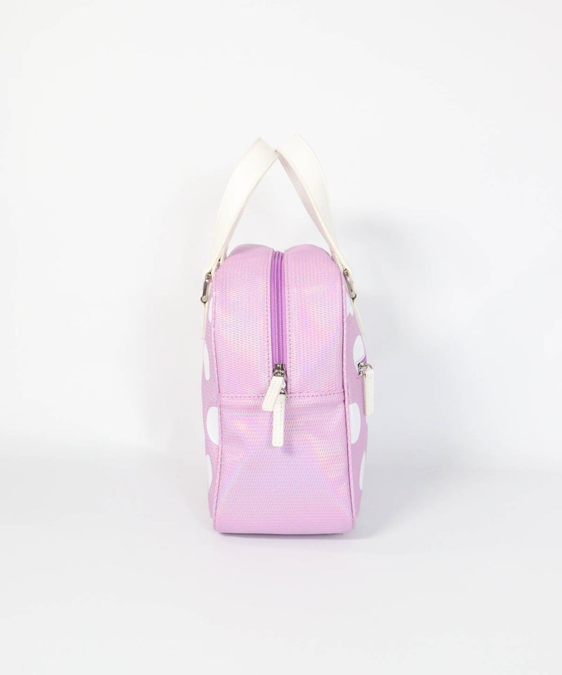 パステルドット保冷バッグ(ピンク)横