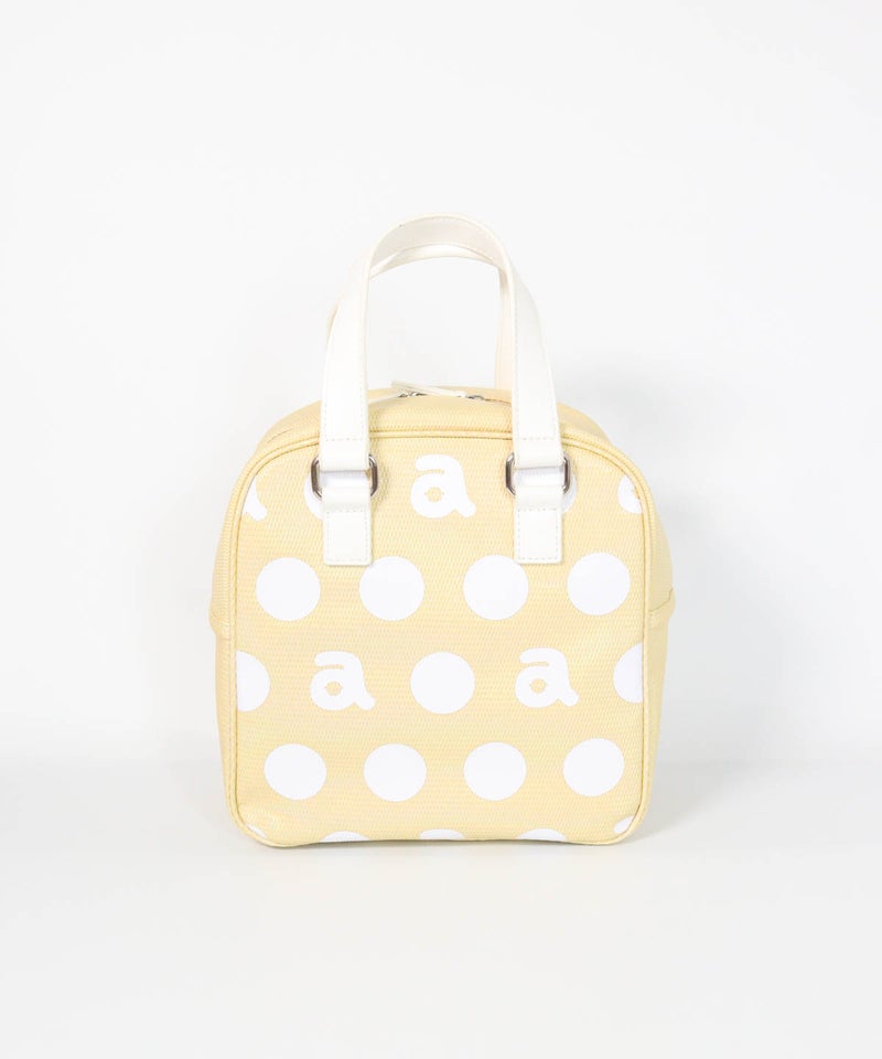 パステルドット保冷バッグ(イエロー)前