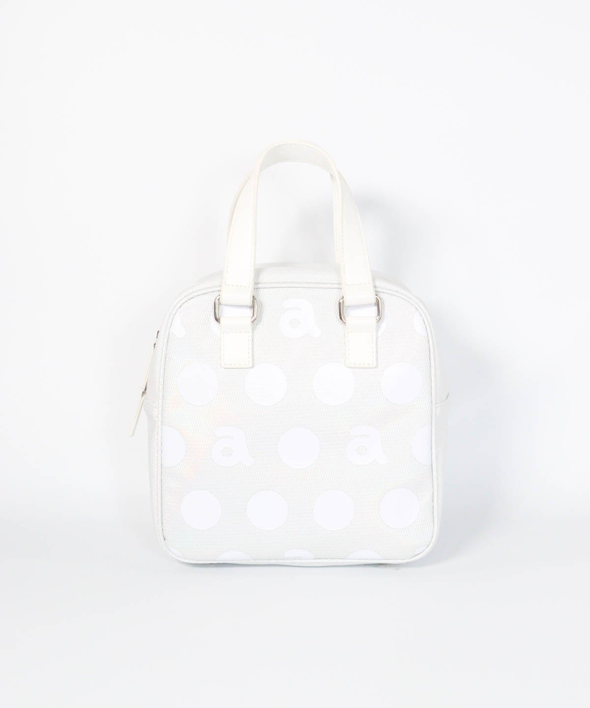 パステルドット保冷バッグ(ホワイト)前