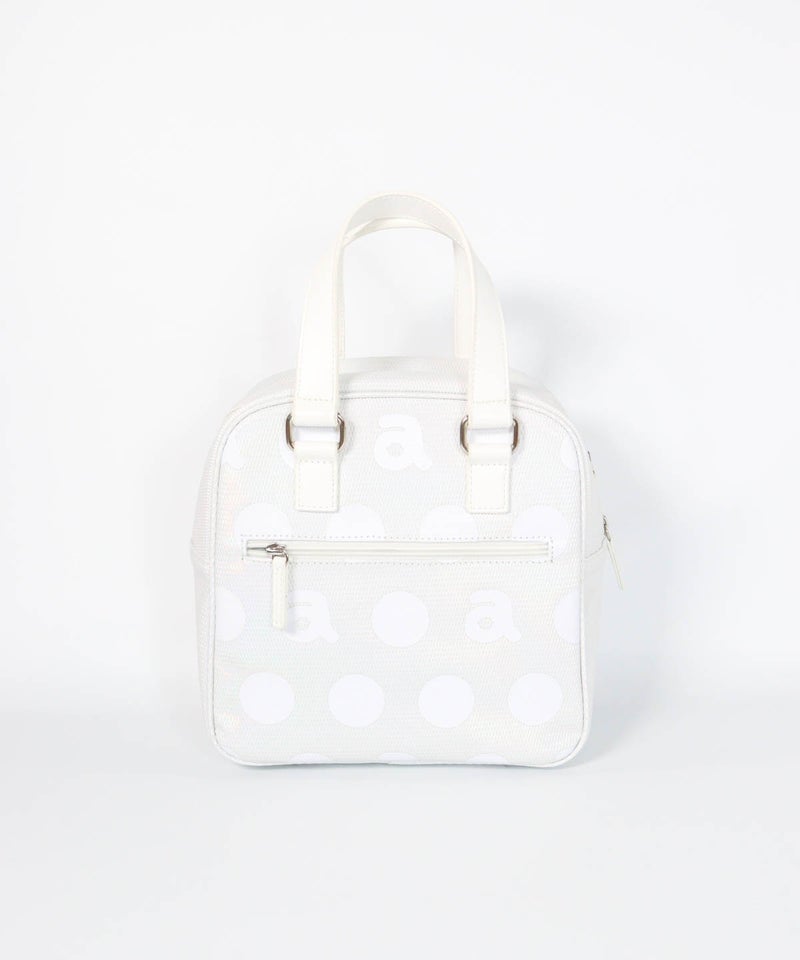 パステルドット保冷バッグ(ホワイト)後ろ