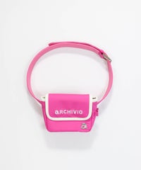 パイピング刺繍ウエストポーチ(ピンク)