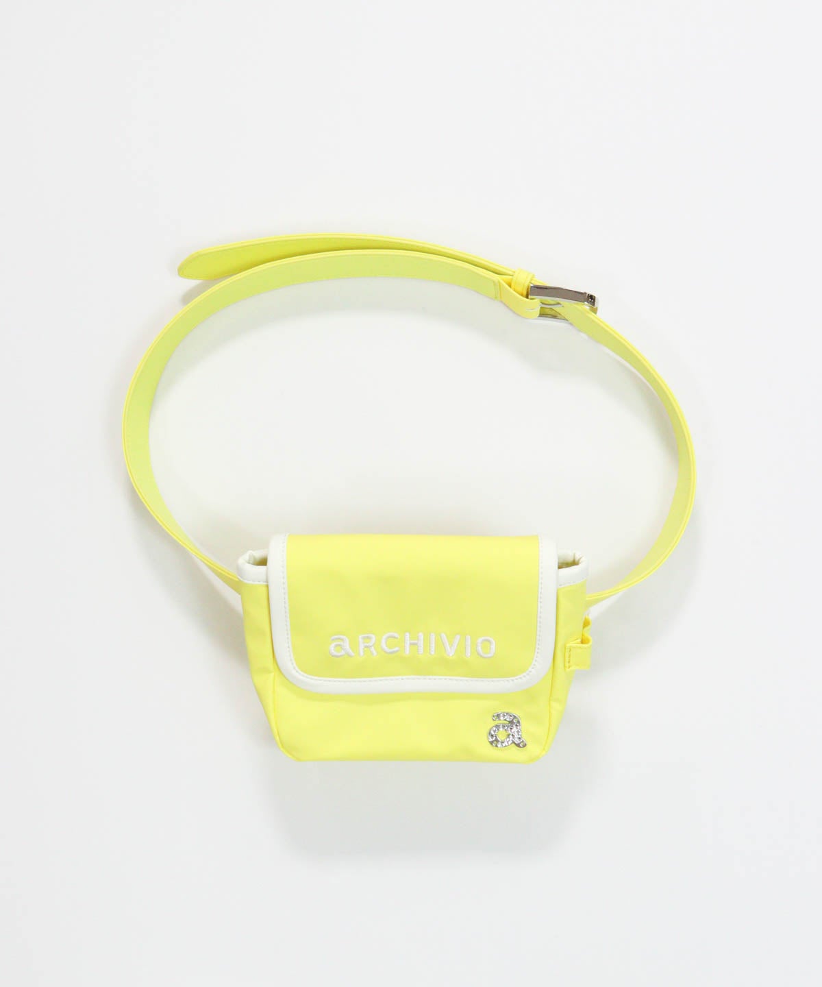 パイピング刺繍ウエストポーチ(イエロー)