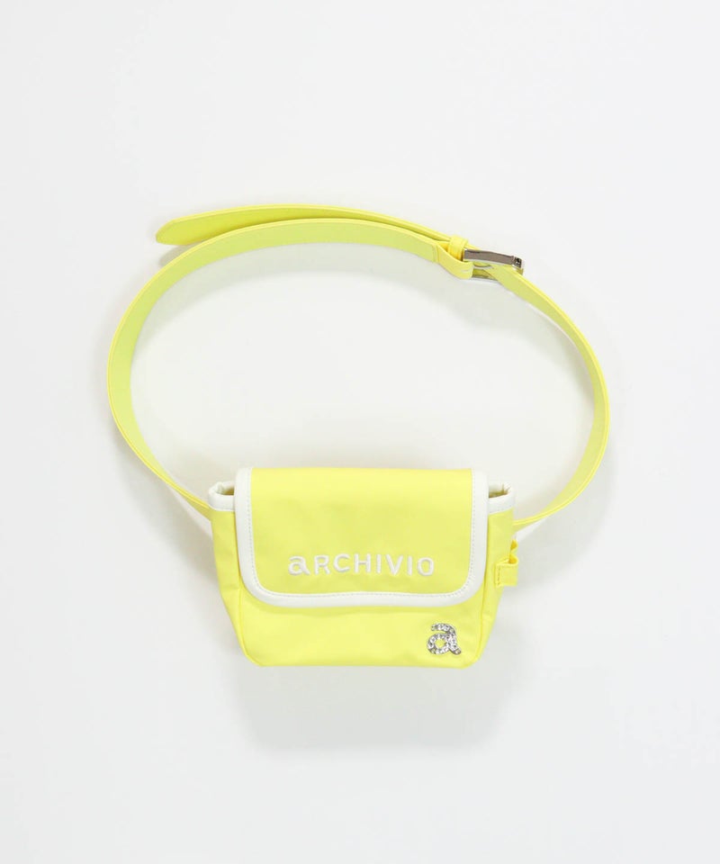 パイピング刺繍ウエストポーチ(イエロー)