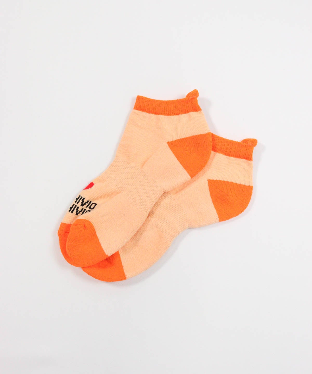 ハートロゴくるぶしソックス(ライトオレンジ)