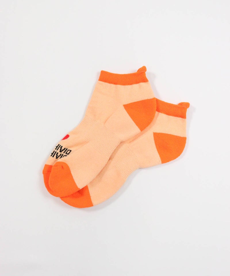 ハートロゴくるぶしソックス(ライトオレンジ)