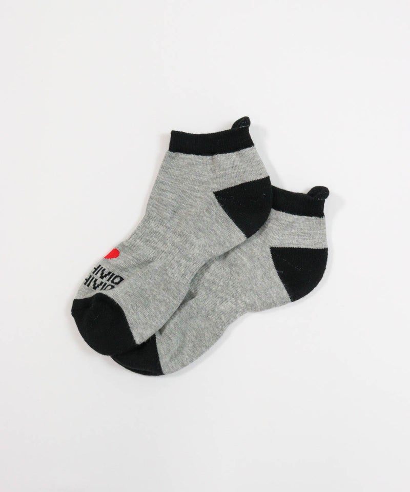 ハートロゴくるぶしソックス(ライトグレー)