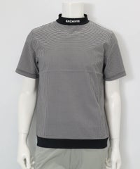 【メンズ】サッカーギンガム冷感プルオーバー(ブラック)前