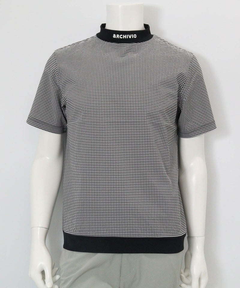 【メンズ】サッカーギンガム冷感プルオーバー(ブラック)前